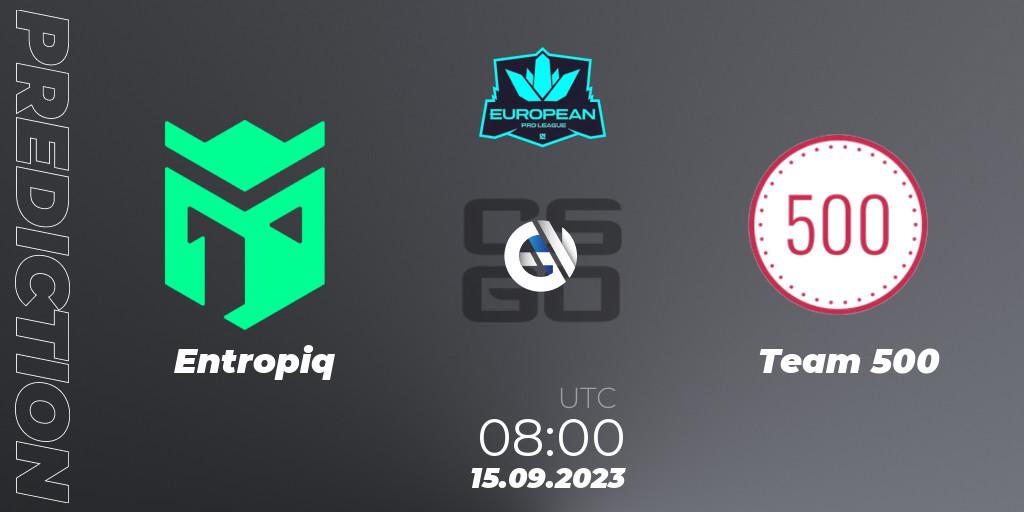 Entropiq - Team 500: прогноз. 15.09.23, CS2 (CS:GO), European Pro League Season 10