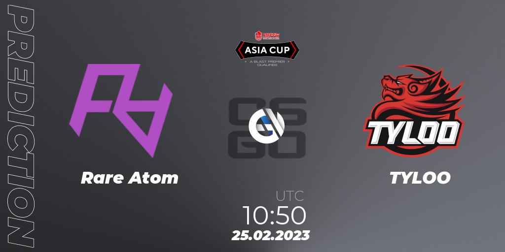 Rare Atom - TYLOO: прогноз. 25.02.2023 at 10:50, Counter-Strike (CS2), 5E Arena Asia Cup Spring 2023 - BLAST Premier Qualifier