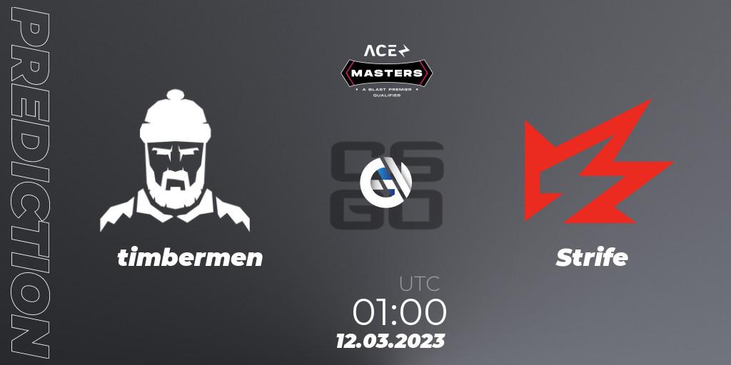 timbermen - Strife: прогноз. 12.03.2023 at 01:00, Counter-Strike (CS2), Ace North American Masters Spring 2023 - BLAST Premier Qualifier