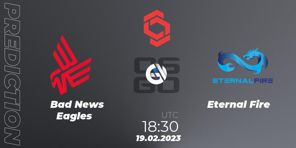 Bad News Eagles - Eternal Fire: прогноз. 19.02.23, CS2 (CS:GO), CCT Central Europe Series Finals #1