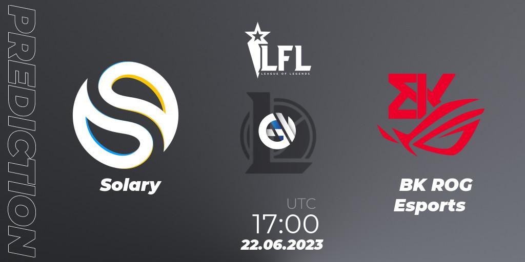 Solary - BK ROG Esports: прогноз. 22.06.2023 at 17:00, LoL, LFL Summer 2023 - Group Stage