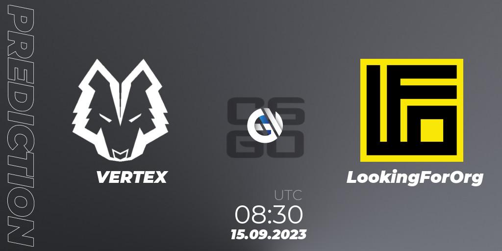 VERTEX - LookingForOrg: прогноз. 15.09.2023 at 08:40, Counter-Strike (CS2), CCT Oceania Series #1