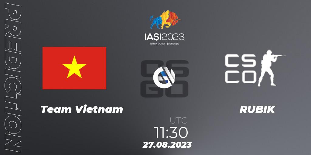 Team Vietnam - RUBIK: прогноз. 27.08.2023 at 17:40, Counter-Strike (CS2), IESF World Esports Championship 2023