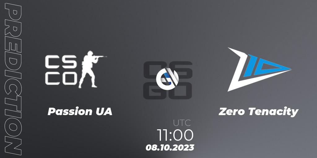 Passion UA - Zero Tenacity: прогноз. 08.10.2023 at 11:00, Counter-Strike (CS2), A1 Gaming League Season 7