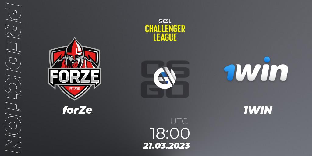 forZe - 1WIN: прогноз. 21.03.23, CS2 (CS:GO), ESL Challenger League Season 44: Europe