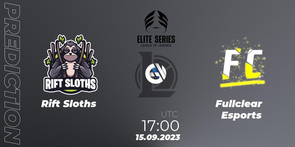 Rift Sloths - Fullclear Esports: прогноз. 15.09.2023 at 17:00, LoL, Elite Series Relegation 2023