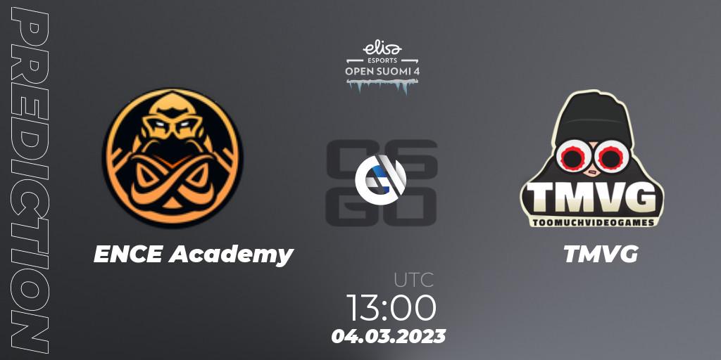 ENCE Academy - TMVG: прогноз. 04.03.2023 at 13:45, Counter-Strike (CS2), Elisa Open Suomi Season 4
