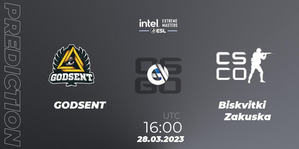 GODSENT - Biskvitki Zakuska: прогноз. 28.03.2023 at 16:00, Counter-Strike (CS2), IEM Dallas 2023 Europe Open Qualifier 2