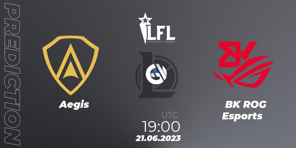 Aegis - BK ROG Esports: прогноз. 21.06.23, LoL, LFL Summer 2023 - Group Stage