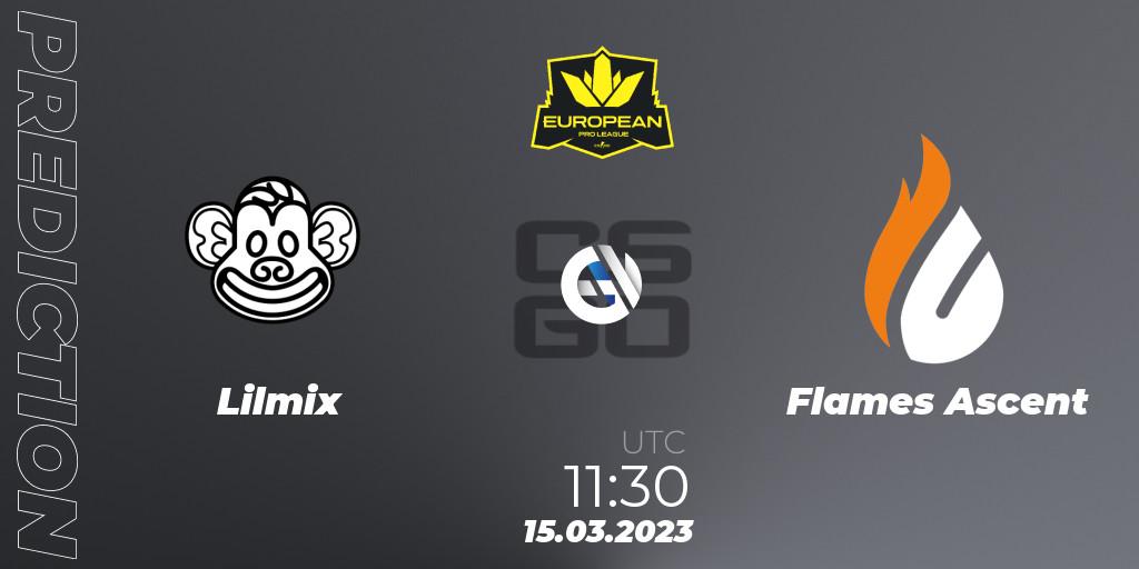 Lilmix - Flames Ascent: прогноз. 15.03.23, CS2 (CS:GO), European Pro League Season 7: Division 2