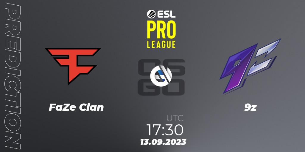 FaZe Clan - 9z: прогноз. 13.09.2023 at 17:30, Counter-Strike (CS2), ESL Pro League Season 18