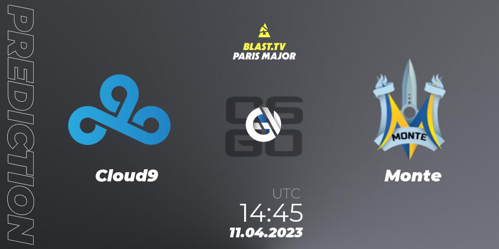 Cloud9 - Monte: прогноз. 11.04.2023 at 14:45, Counter-Strike (CS2), BLAST.tv Paris Major 2023 Europe RMR B