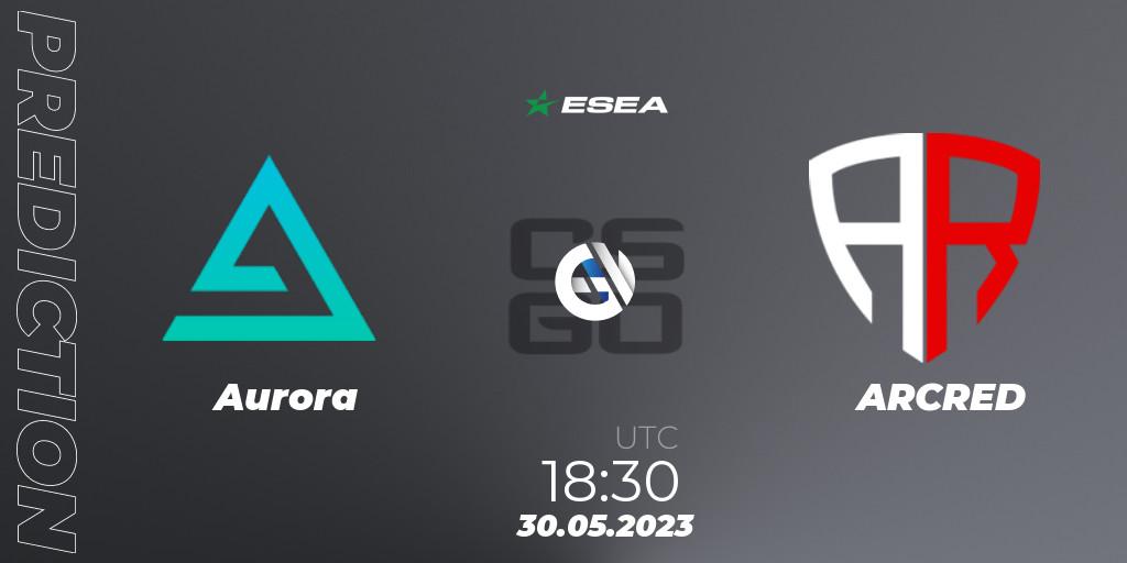 Aurora - ARCRED: прогноз. 30.05.2023 at 18:30, Counter-Strike (CS2), ESEA Advanced Season 45 Europe
