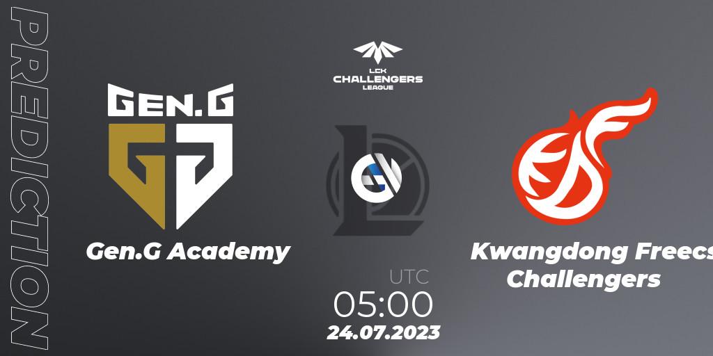 Gen.G Academy - Kwangdong Freecs Challengers: прогноз. 24.07.23, LoL, LCK Challengers League 2023 Summer - Group Stage