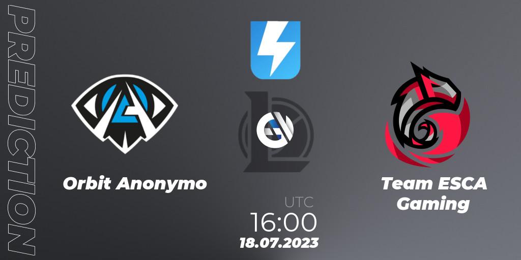 Anonymo Esports - Team ESCA Gaming: прогноз. 14.06.2023 at 16:00, LoL, Ultraliga Season 10 2023 Regular Season