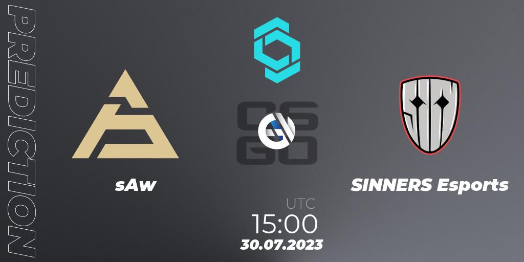 sAw - SINNERS Esports: прогноз. 30.07.2023 at 16:15, Counter-Strike (CS2), CCT North Europe Series #6