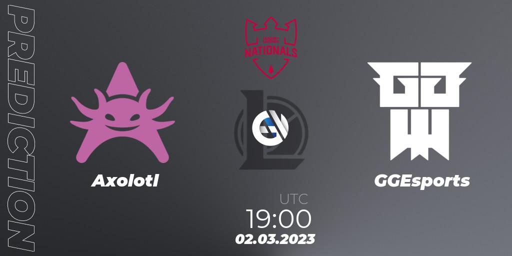 Axolotl - GGEsports: прогноз. 03.03.2023 at 19:00, LoL, PG Nationals Spring 2023 - Group Stage