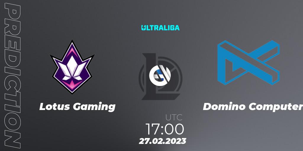 Lotus Gaming - Domino Computer: прогноз. 27.02.2023 at 18:15, LoL, Ultraliga 2nd Division Season 6