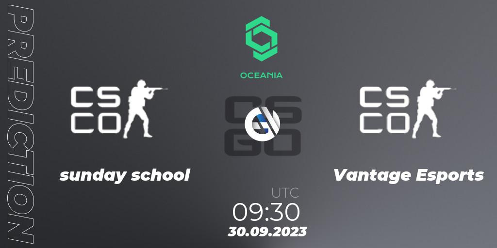 sunday school - Vantage Esports: прогноз. 30.09.2023 at 09:45, Counter-Strike (CS2), CCT Oceania Series #2