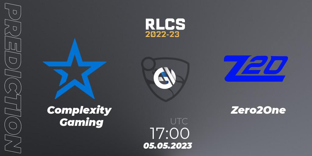 Complexity Gaming - Zero2One: прогноз. 05.05.2023 at 17:00, Rocket League, RLCS 2022-23 - Spring: North America Regional 1 - Spring Open - Playoffs 