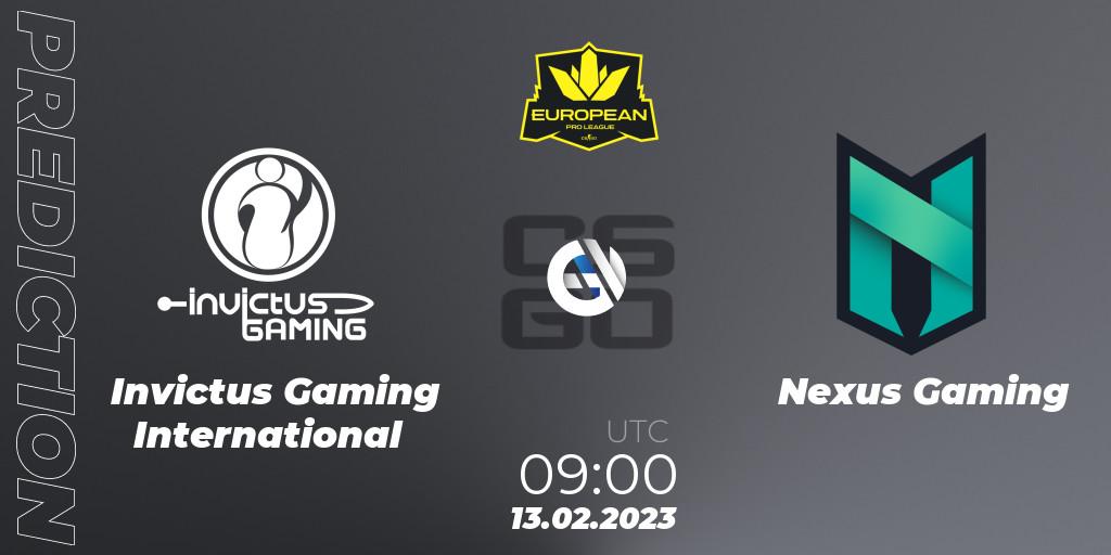 Invictus Gaming International - Nexus Gaming: прогноз. 13.02.23, CS2 (CS:GO), European Pro League Season 6: Division 2