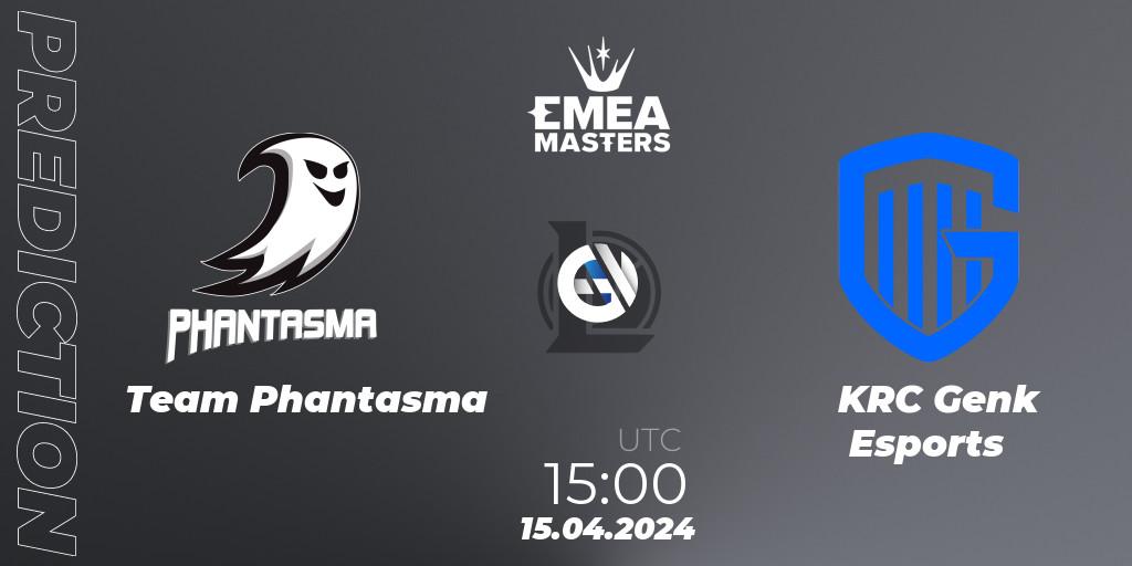 Team Phantasma - KRC Genk Esports: прогноз. 15.04.24, LoL, EMEA Masters Spring 2024 - Play-In
