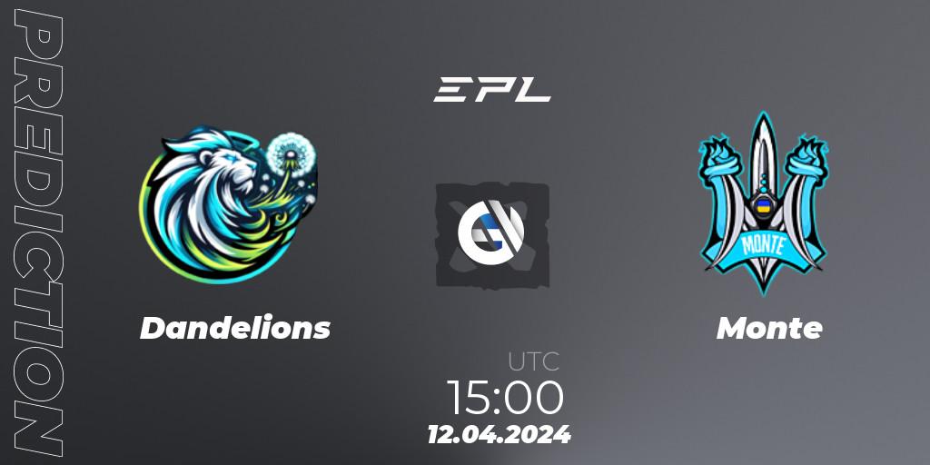 Dandelions - Monte: прогноз. 12.04.2024 at 15:00, Dota 2, European Pro League Season 17