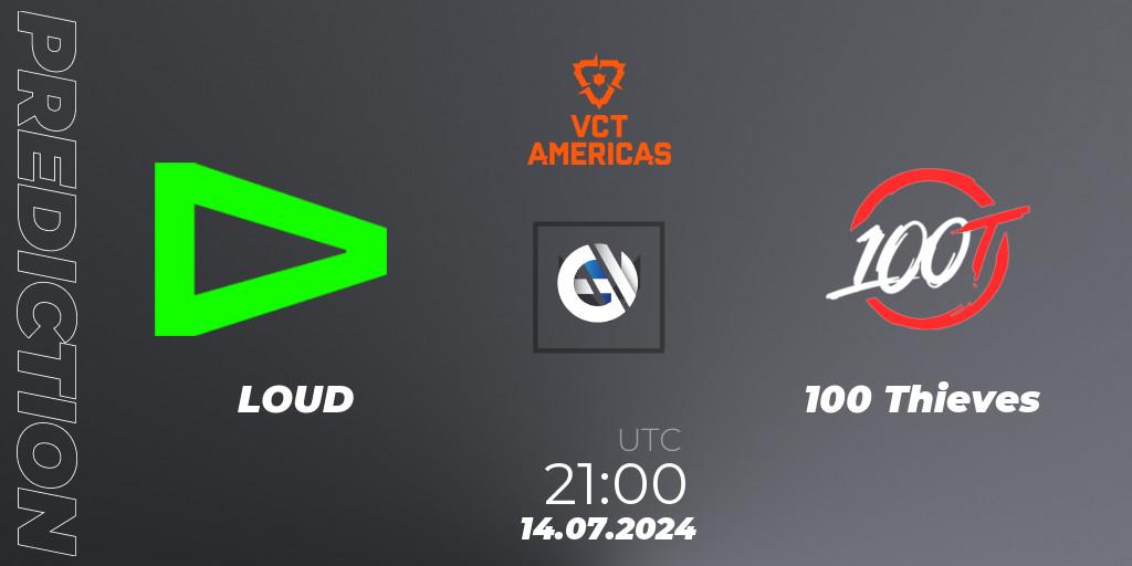 LOUD - 100 Thieves: прогноз. 14.07.2024 at 21:00, VALORANT, VALORANT Champions Tour 2024: Americas League - Stage 2 - Group Stage