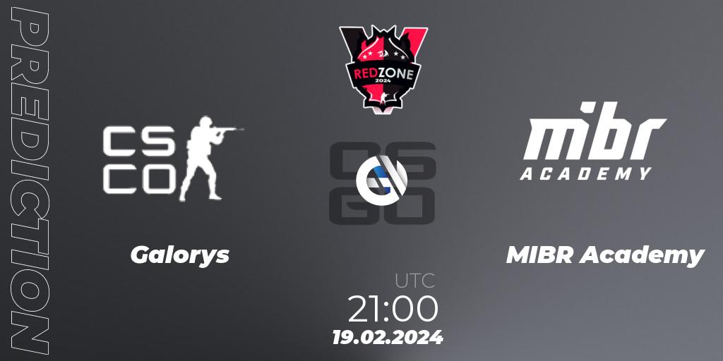 Galorys - MIBR Academy: прогноз. 22.02.2024 at 21:00, Counter-Strike (CS2), RedZone PRO League Season 1