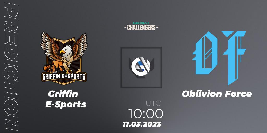 Griffin E-Sports - Oblivion Force: прогноз. 11.03.2023 at 10:00, VALORANT, VALORANT Challengers 2023: Hong Kong and Taiwan Split 1