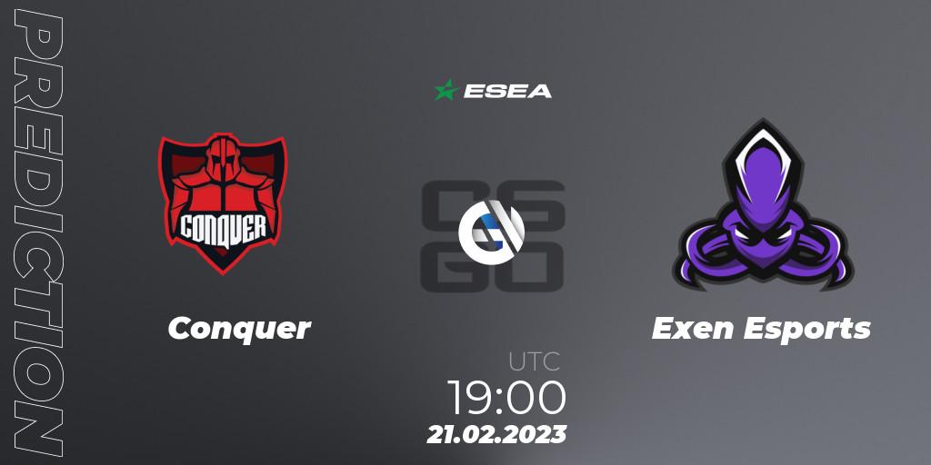 Conquer - Exen Esports: прогноз. 21.02.2023 at 19:00, Counter-Strike (CS2), ESEA Season 44: Advanced Division - Europe