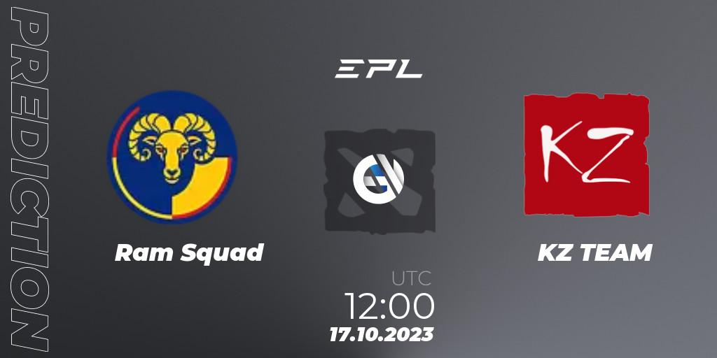 Ram Squad - KZ TEAM: прогноз. 17.10.2023 at 12:30, Dota 2, European Pro League Season 13