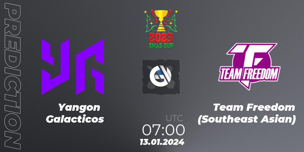 Yangon Galacticos - Team Freedom (Southeast Asian): прогноз. 13.01.24, Dota 2, Xmas Cup 2023