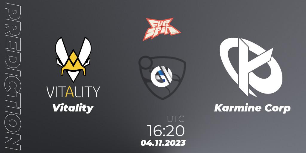 Vitality - Karmine Corp: прогноз. 04.11.2023 at 16:25, Rocket League, Flip & Spin - Finals