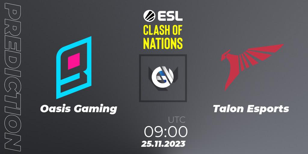 Oasis Gaming - Talon Esports: прогноз. 25.11.23, VALORANT, ESL Clash of Nations 2023
