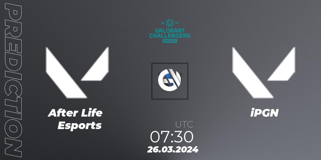 After Life Esports - iPGN: прогноз. 26.03.2024 at 07:30, VALORANT, VALORANT Challengers 2024 Oceania: Split 1
