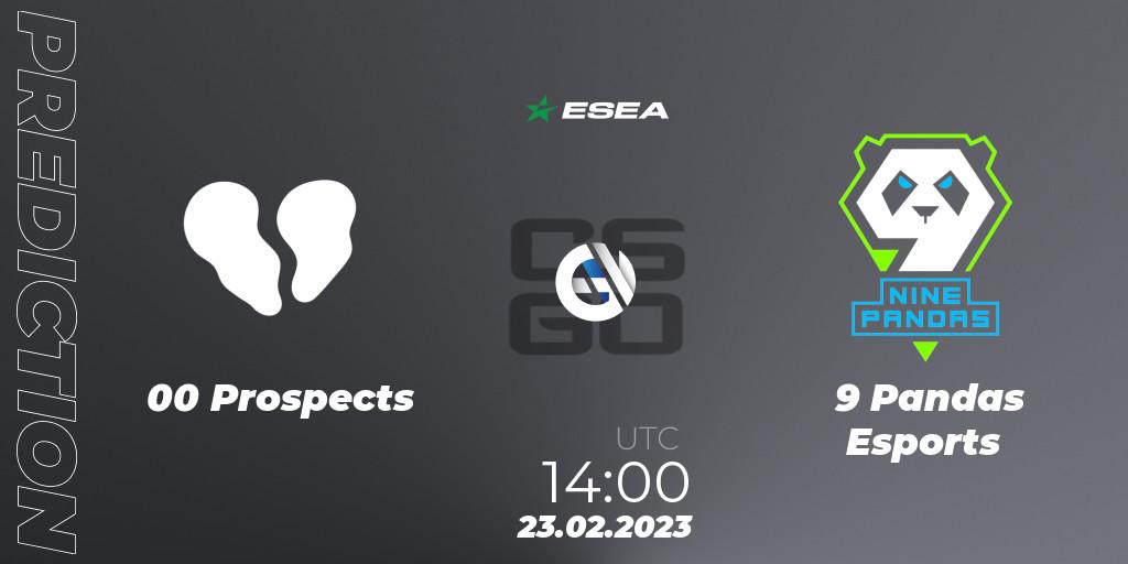00 Prospects - 9 Pandas Esports: прогноз. 23.02.23, CS2 (CS:GO), ESEA Season 44: Advanced Division - Europe