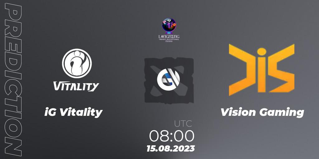 iG Vitality - Vision Gaming: прогноз. 14.08.23, Dota 2, LingNeng Trendy Invitational