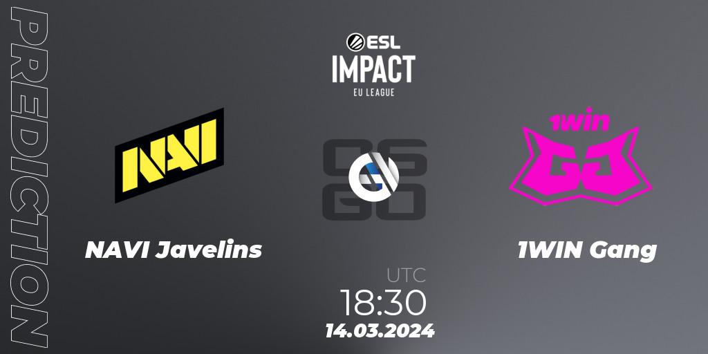 NAVI Javelins - 1WIN Gang: прогноз. 14.03.24, CS2 (CS:GO), ESL Impact League Season 5: Europe