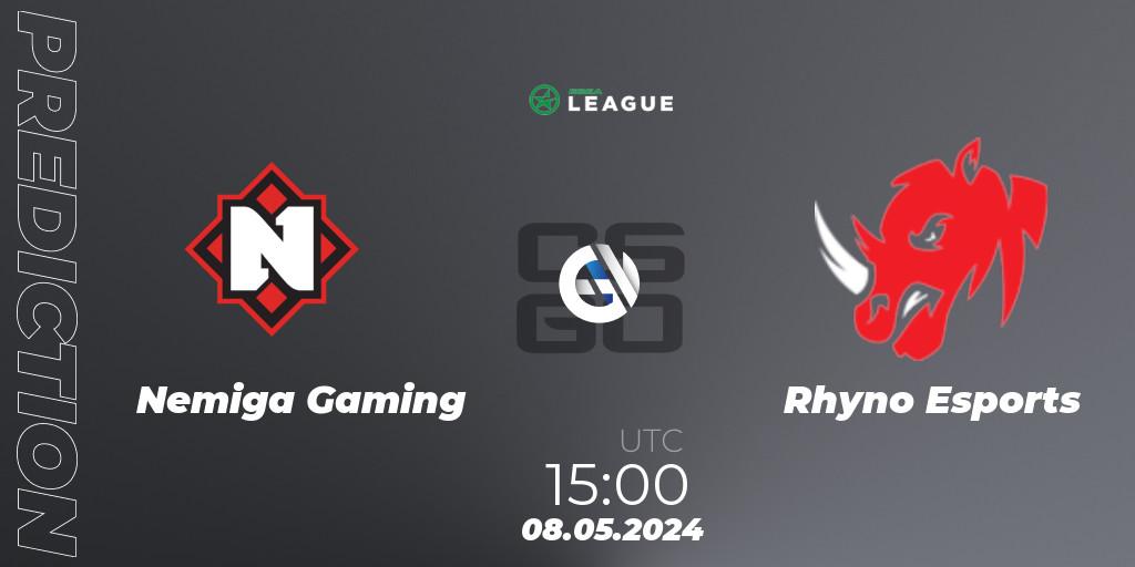 Nemiga Gaming - Rhyno Esports: прогноз. 08.05.2024 at 15:00, Counter-Strike (CS2), ESEA Season 49: Advanced Division - Europe