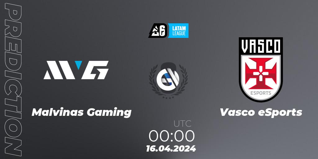 Malvinas Gaming - Vasco eSports: прогноз. 16.04.2024 at 00:00, Rainbow Six, LATAM League 2024 - Stage 1: LATAM South