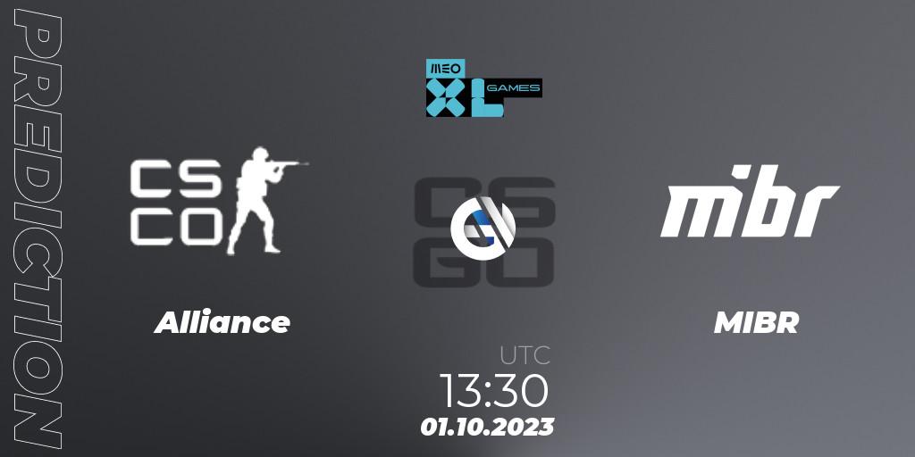 Alliance - MIBR: прогноз. 01.10.2023 at 13:30, Counter-Strike (CS2), XL Games 2023