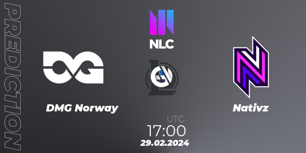 DMG Norway - Nativz: прогноз. 29.02.24, LoL, NLC 1st Division Spring 2024