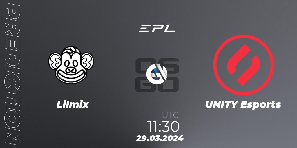 Lilmix - UNITY Esports: прогноз. 29.03.2024 at 11:30, Counter-Strike (CS2), European Pro League Season 16: Division 2