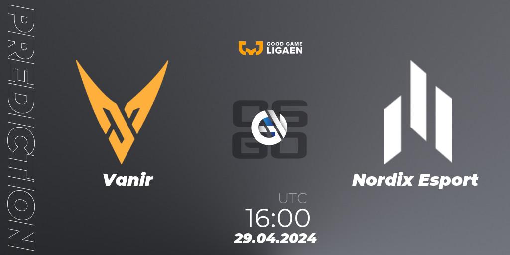 Vanir - Nordix Esport: прогноз. 29.04.2024 at 16:00, Counter-Strike (CS2), Good Game-ligaen Spring 2024