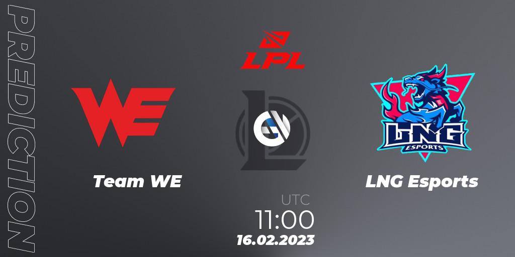 Team WE - LNG Esports: прогноз. 16.02.2023 at 11:30, LoL, LPL Spring 2023 - Group Stage