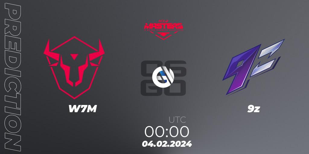 W7M - 9z: прогноз. 04.02.2024 at 00:50, Counter-Strike (CS2), ACE South American Masters Spring 2024 - A BLAST Premier Qualifier