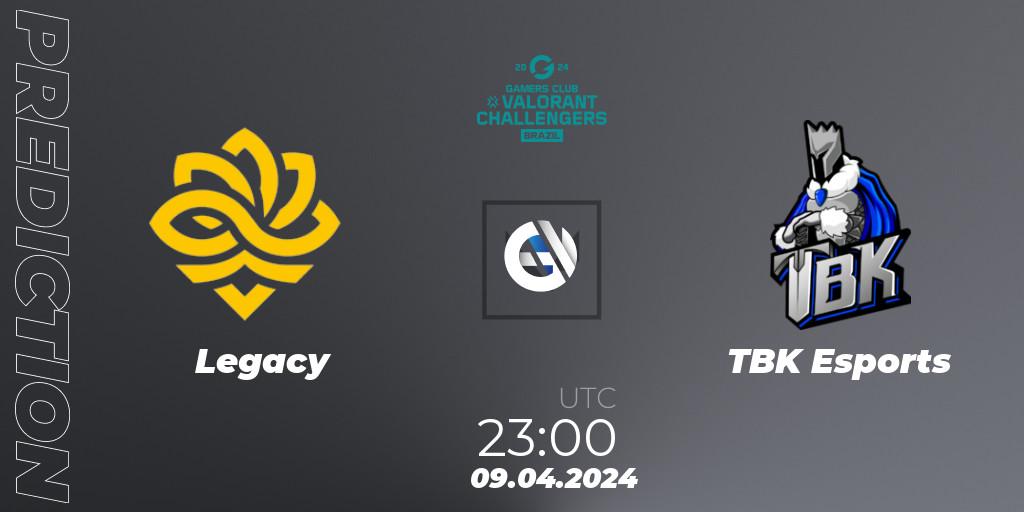 Legacy - TBK Esports: прогноз. 09.04.2024 at 23:00, VALORANT, VALORANT Challengers Brazil 2024: Split 1