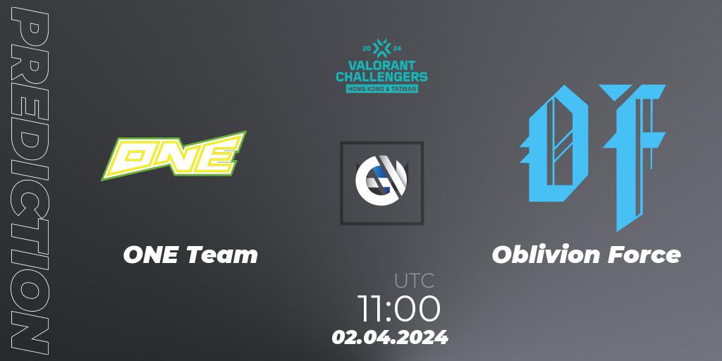 ONE Team - Oblivion Force: прогноз. 02.04.24, VALORANT, VALORANT Challengers Hong Kong and Taiwan 2024: Split 1