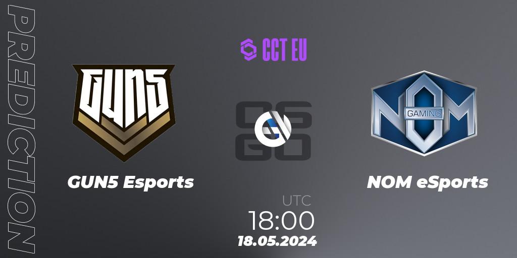 GUN5 Esports - NOM eSports: прогноз. 18.05.2024 at 18:00, Counter-Strike (CS2), CCT Season 2 Europe Series 4 Closed Qualifier